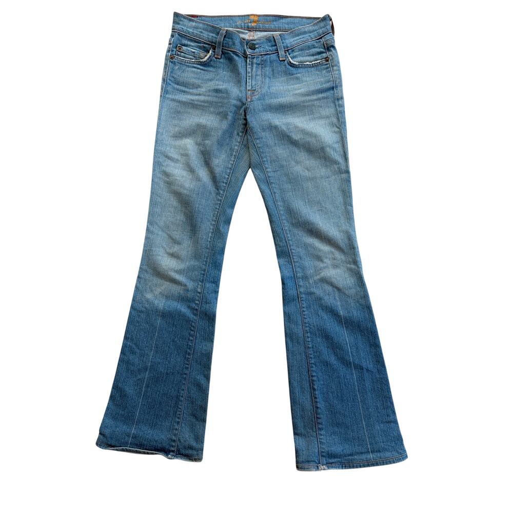 vintage 7 for all mankind Y2K low rise flare jeans medium wash 27